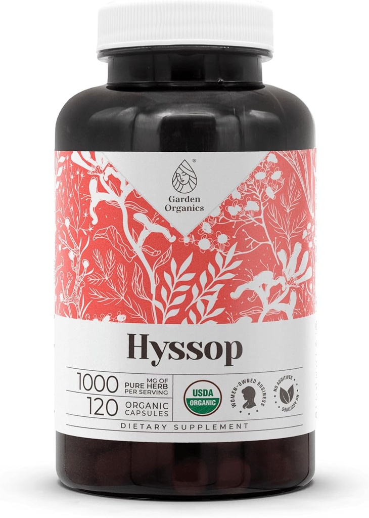 Hyssop 120 Capsules → 高概率 Capsules, 草药膳食补充剂 → 用蔬菜 Capsules 和 USDA 有机 Hyssop (Hyssopus officinalis) 干草(120 Capsules)