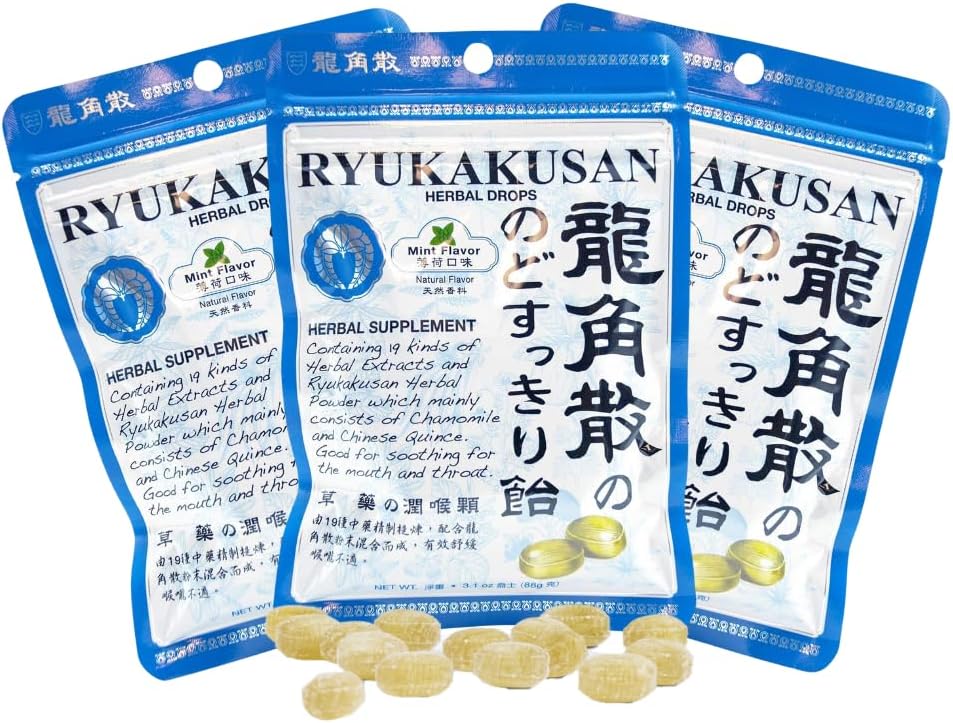 溶解药公司 龙口山草药滴(3包) - 薄荷Flavor(Soothes Throat & Supports Respiratory)