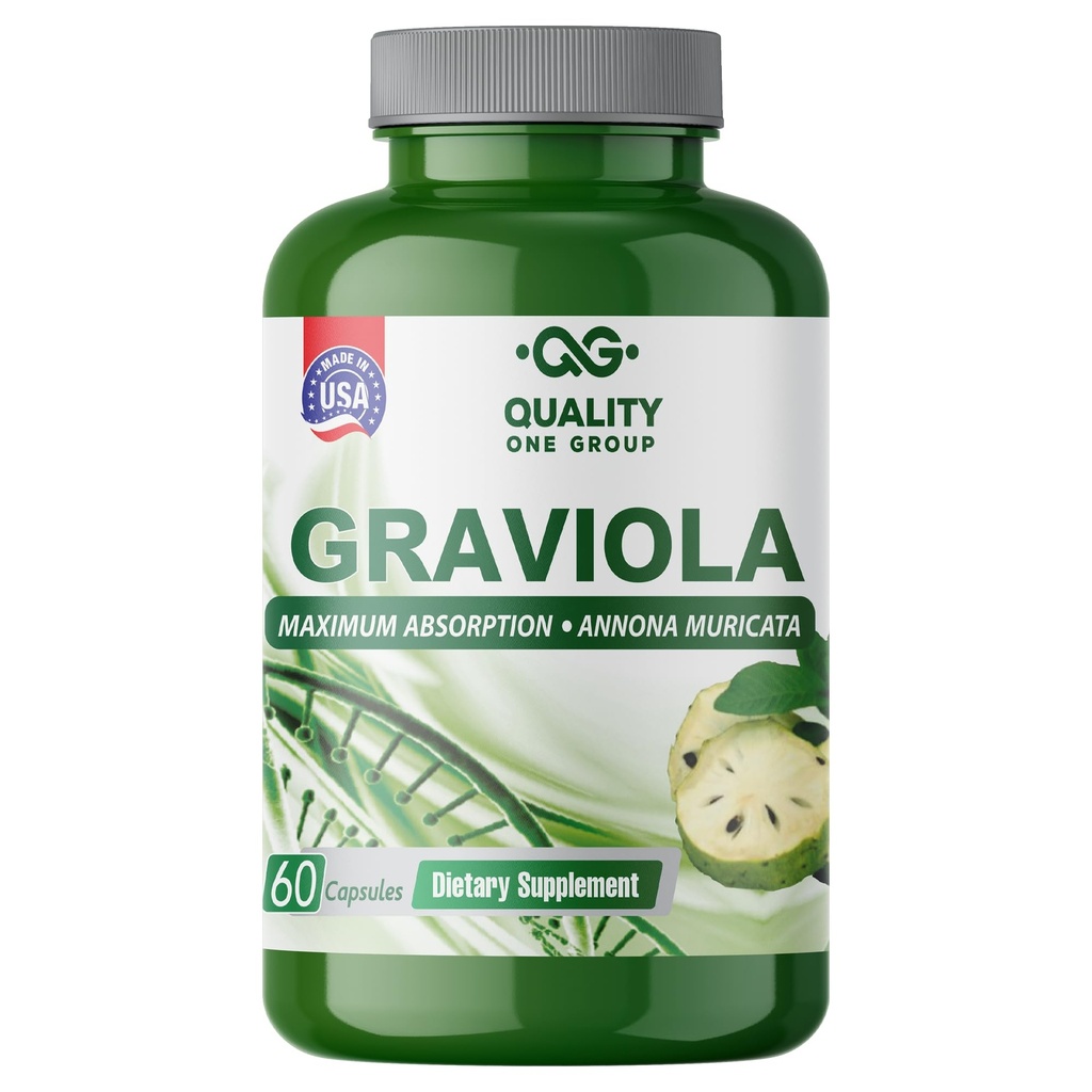 GRAVIOLA MAX - Pure Graviola 提取补充剂 - Soursop (Annona muricata) - 纯 Graviola 每个盖的免疫系统促进剂和抗氧化剂