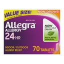 Allegra Adult 24-Hour Allergy Relief Tablets, Non-Drowsy Indoor and Outdoor Allergy Medicine, 180 mg Fexofenadine HCI Antihistamine Pill, 70-Count