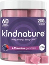 L-Thenine Gummys 200mg – Vegan Calm & Focus 补充 成人和孩子4岁+ – Mixed Berry Chewable, Low Sugar, Non-Drowsy*