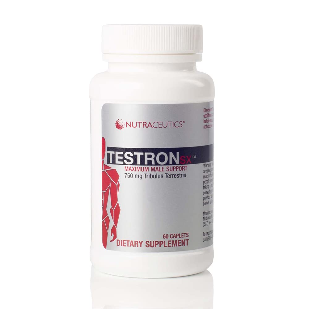 TestronSX — Testosterone 支持 750mg Tribulus Terrestris — bosts 男性生命力, Stamina & Performance — 60 卡普莱茨