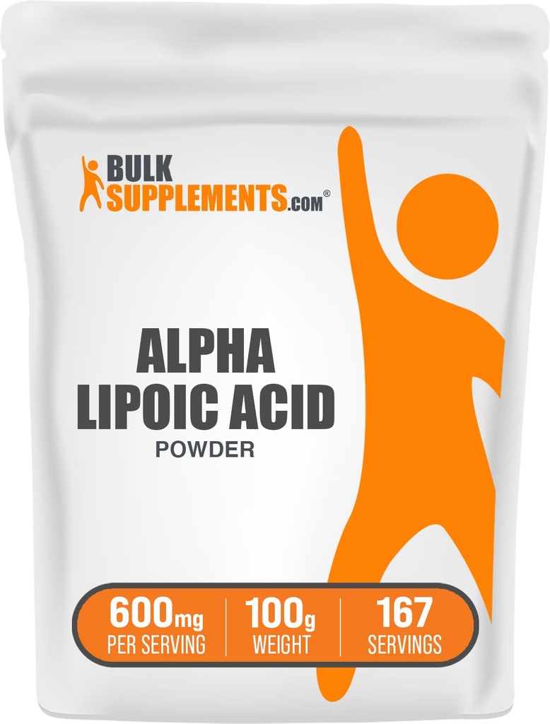 Bulk Assupports.com Alpha Lipoic Acid Powder - ALA Assuppose, Antioxidant Assuppose - Gluten Free, 600 mg / service, 100g (3.5 oz) (Pack of 1) (原始内容存档于2017年).