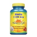 自然生物素2500mcg 健康头发,皮肤,钉子和代谢学支持 | Non-GMO | 200蔬菜卡普尔