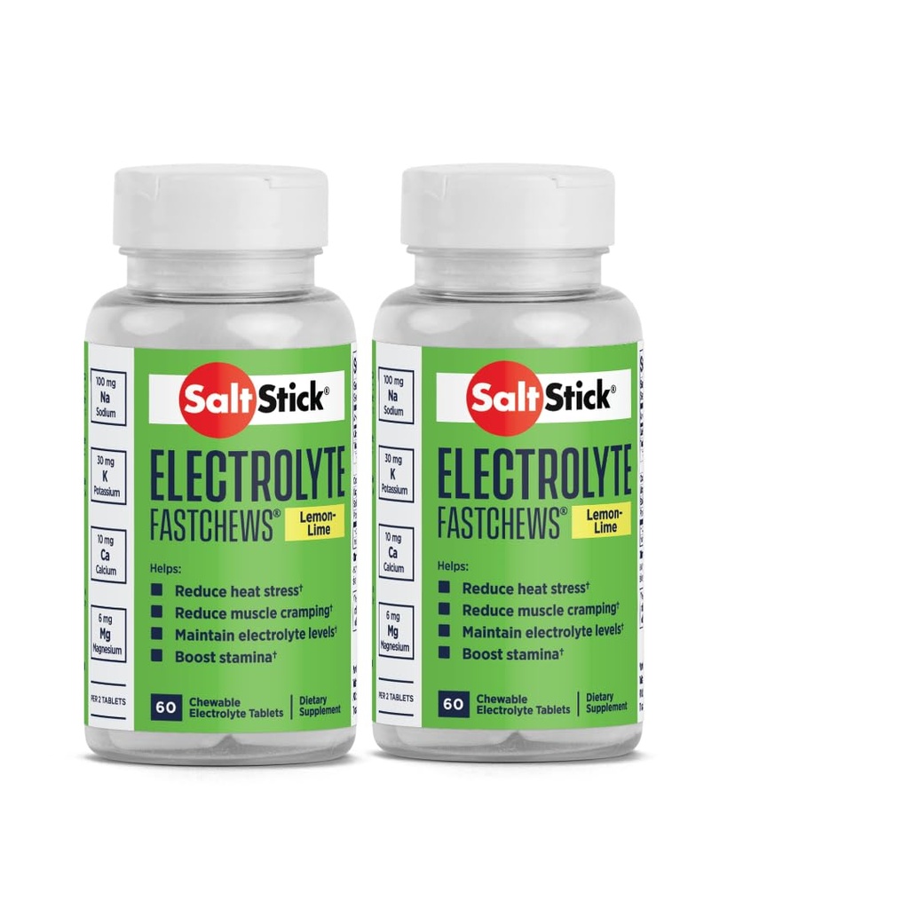 盐Stick Fastchews 60 电解质 替换 Zesty Lemon Lime 2 Pack(共计120块)