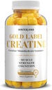 Hinterland Verlag Gold Label Creatine Monohydrate Gummys for strengy, 肌肉建筑,脑健康补编,每服务5g,150 Gummys(30名服务员).