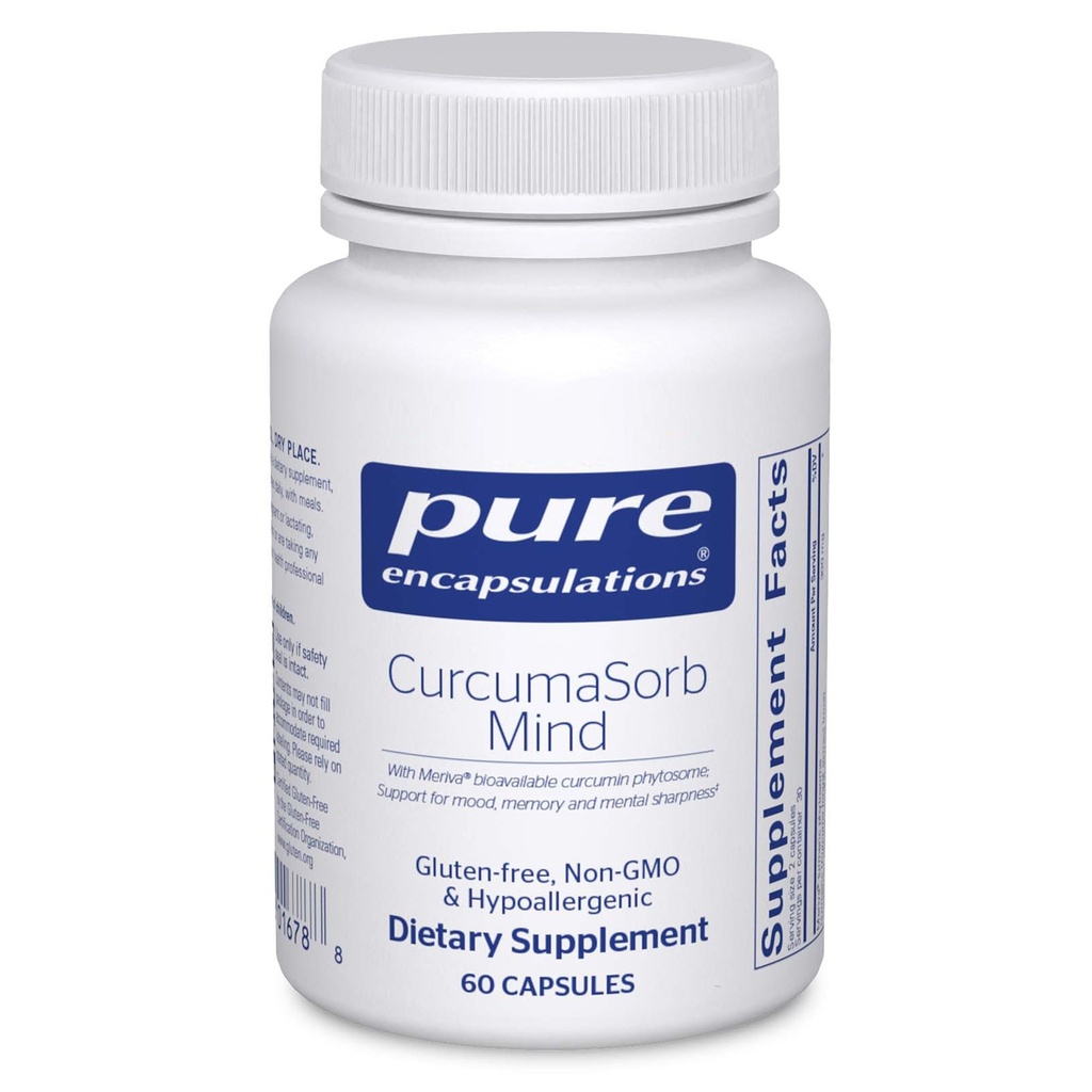 纯封装 CurcumaSorb Mind QQ 支持内存,锐度,和认知函数的补充* 60 Capsules