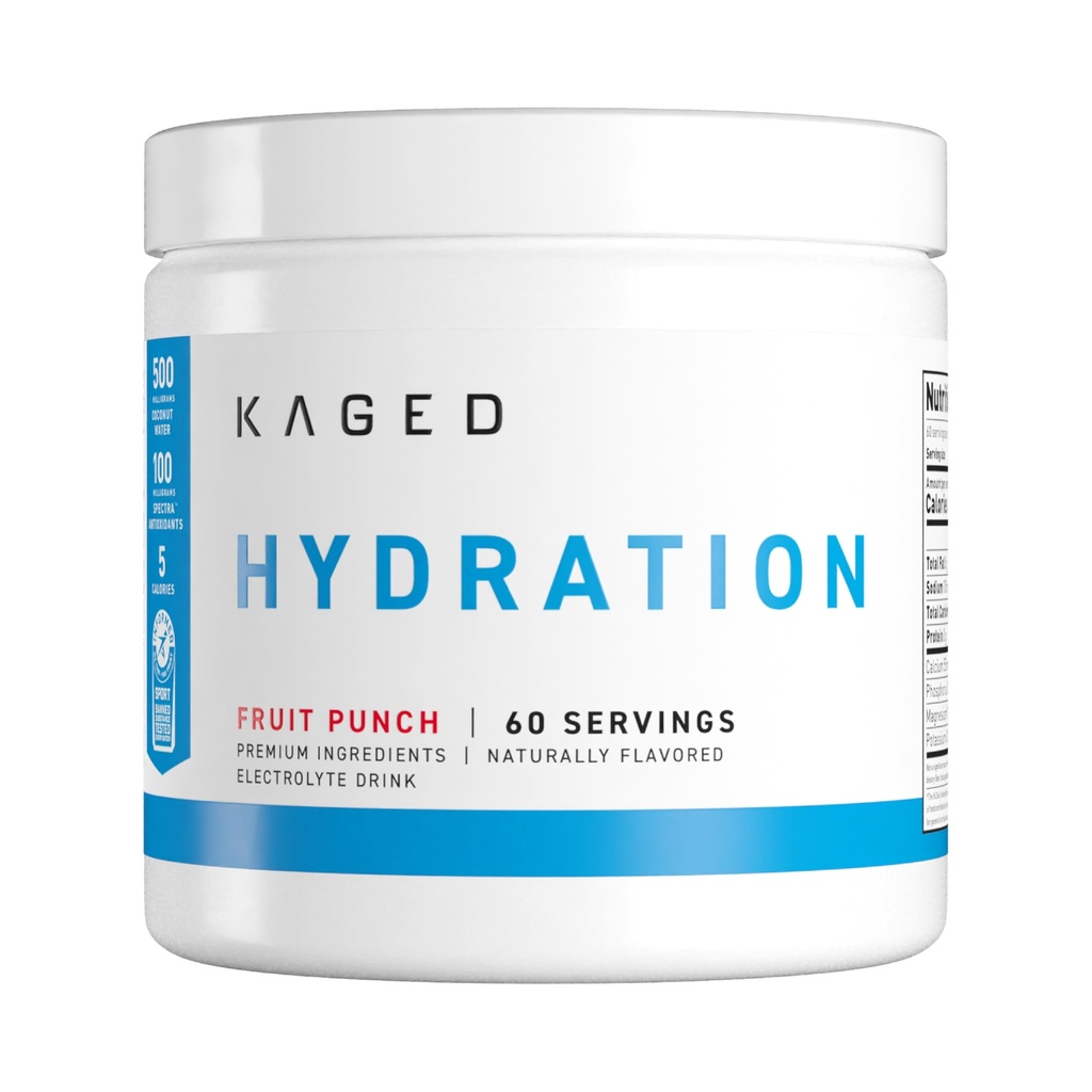 KagedHydrition Electrolytes Powder 果汁 Punch 水母主管体育 喝Mix 预,Post,Intra Workout QQ 低卡,Vegan,Gluten Free QQ 男女60位服务员的补编