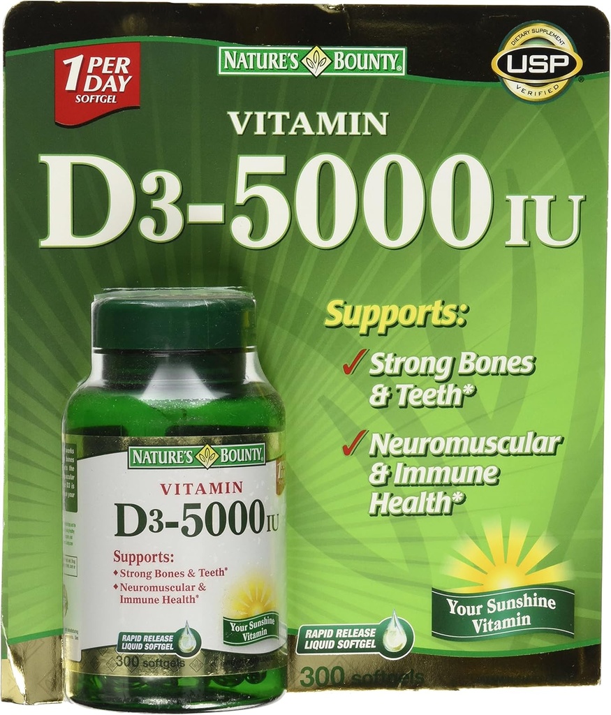 自然丰产维生素D35000 IU,300软胶
