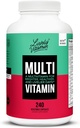LIVELY VITAMIN CO. 多维他命 - 37 维生素矿物和提取 - 能量 - 记忆 - 免疫功能 - 心脏 - 大脑 - 焦点 - Mood - 抗氧化剂 - 奶油Gluten Soy Free - 240 蔬菜卡普尔