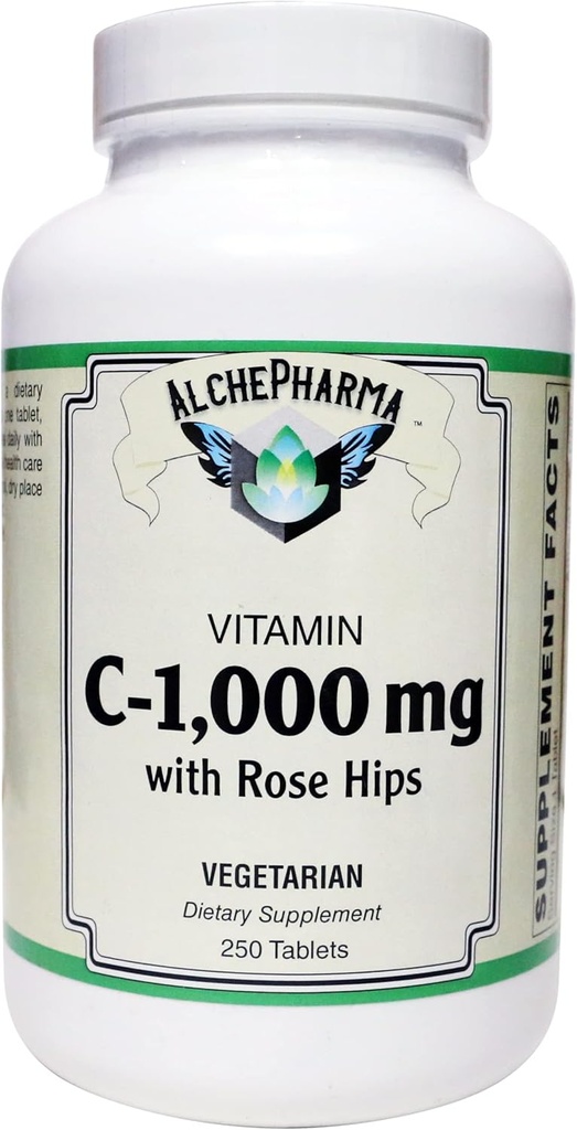 C-1000毫克(阿斯科比克酸),含50毫克的玫瑰HIPS-无黄玉米(250片)