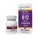 高级来源:没有注射维生素B-12 Cyanocobalamin 1 000 mcg和Folic Acid 400 mcg -- -- 提供能量、心脏、大脑和压力支持 -- -- 60个次语言溶解片