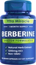 Berberine Supplement 1200mg - 纯Berberine HCL 有机 97%的测试超纯度 - 最佳天然非GMO 男女补充 - 比较 1200毫克到500毫克或1000毫克卡普尔