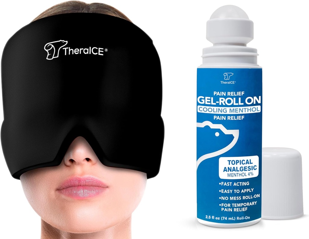 TheraICE Migraine Relief Cap 和 TheraICE 疼痛救济滚装