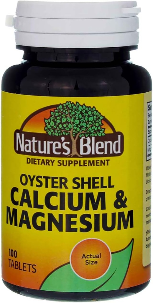 自然界的Blend Oyster Shell Calcium & Magnesium 100 Tabs (079854500233-1a) (英语).