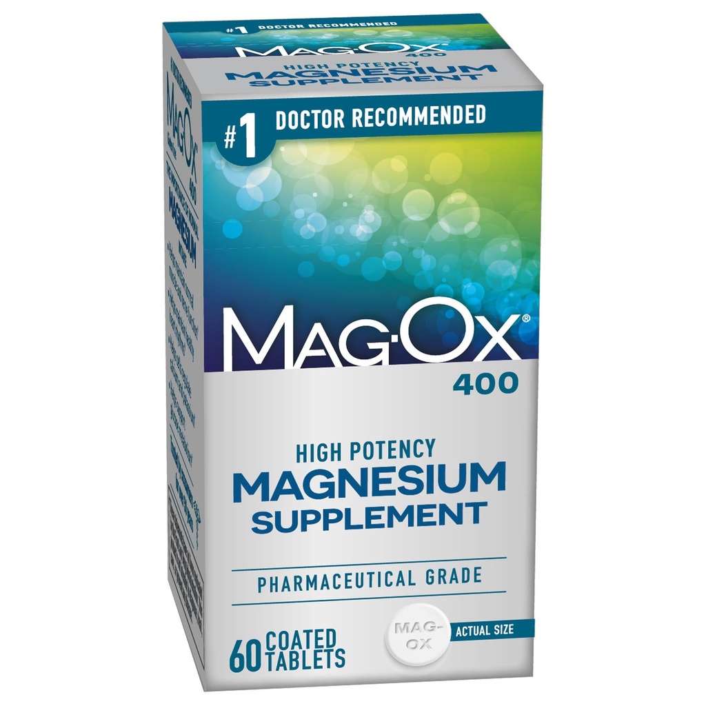 Mag-Ox 400 镁补充剂,药用级氧化镁,每剂482毫克,60片