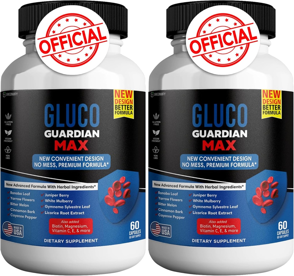 Gluco Guardian Max Advanced Wellness 支持 Capsules – 维生素,矿物,以及配有镁,维生素C,锌和Banaba Leaf的草药补充剂 – 非GMO,Gluten-Free – 120 Capsules (2)