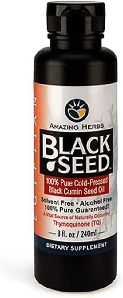 神奇草药 埃及黑种子油 - Gluten Free, Non GMO, Cold pressed Nigella Sativa Aids in Districtive Health, Immune Support, Brain 函数,Mild Flavor - 8 Fl Oz
