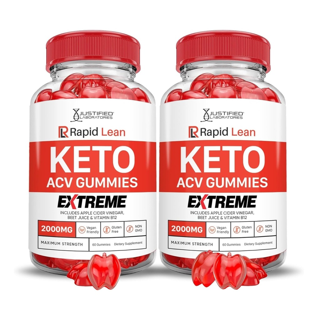 合理实验室 (2 Pack Rapid Lean Keto ACV Gummys Extreme 2000MG 快速 Lean Keto Gummys Apple Cider Vinegar 配以石榴甜菜汁粉 B12 Vegan Non GMO 120 Gummys 配以 石榴甜菜 配以 120 Gummys 配以