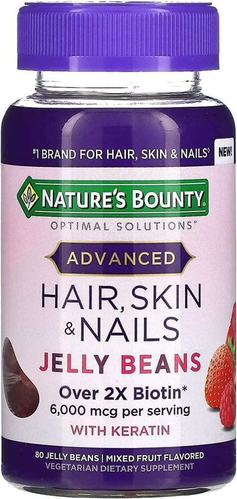自然的丰盛高级头发,皮肤, 和钉子Jelly Beans80ct, 1ea