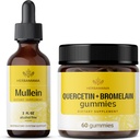 HERBAMA Mullein 叶片提取器和Quercetin Gummys Kit - 2 fl oz 和 800 mg Quercetin 与 Bromelain Gummys - Vegan,非GMO,无酒精 - 2 包装