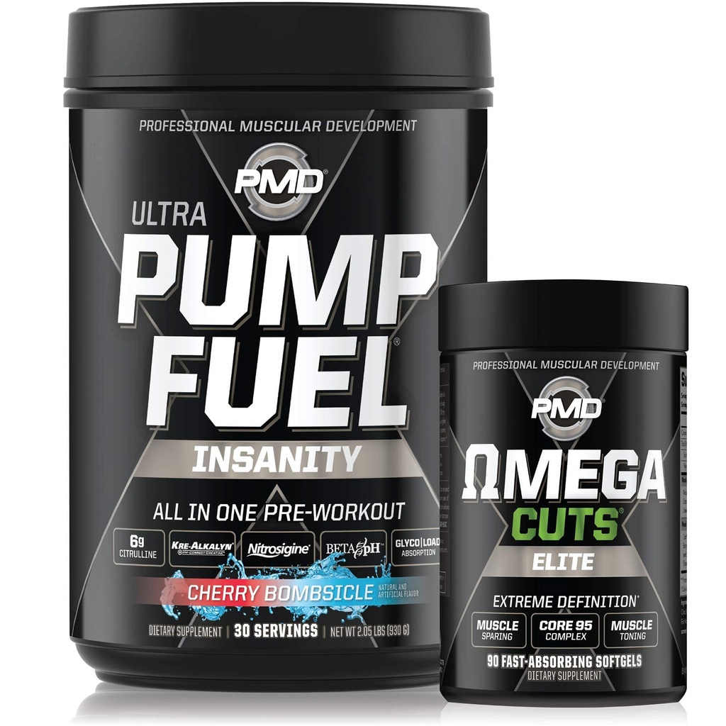 PMD体育 Ultra Pump Funer Insanity - Prefor Working - Cherry Bombsicle (30 services) 体育奥米加切 Elite 热能燃烧器(90 Softgels)
