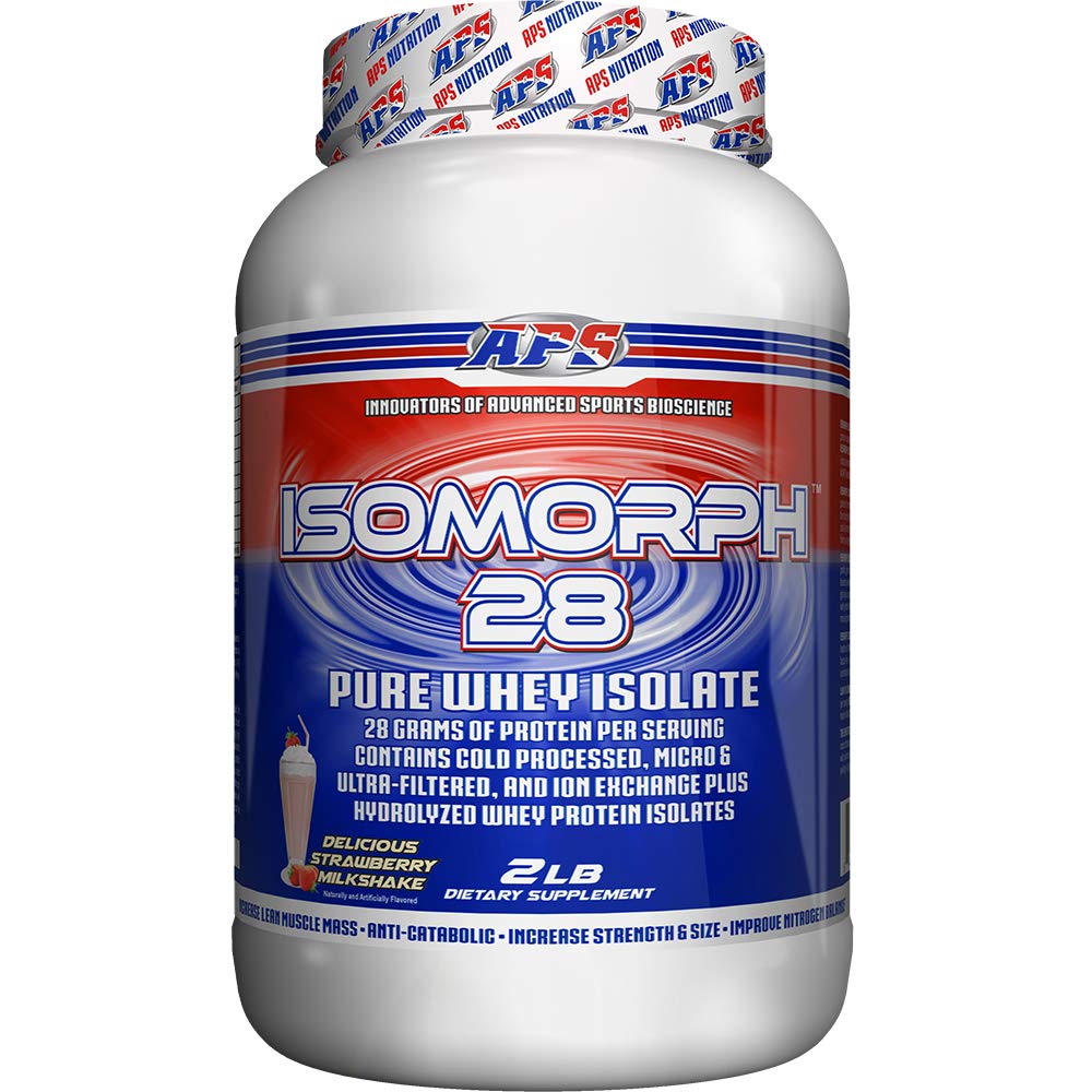 APS 营养 IsoMorph 28 蛋白质粉 | 纯 Whey 孤立 | 冷压 超滤 和 离子交换 | 28g 蛋白质 | 2 磅(草莓奶昔)