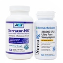 Serracor-NK & Serra-RX 26万 SU - Scar Tission Bundle (150 Capsules & 60 Capsules) - 酸-resistant Serrapeptase 蛋白质酶系统酶,呼吸和肺部支持