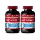 面部抗皱胶囊 - ANTI-WRINKLE COMPLEX - 皮肤矿物,抗衰老补充剂,维生素 E 胶原、血清抗皱、α脂酸、妇女抗皱药、2瓶120盖