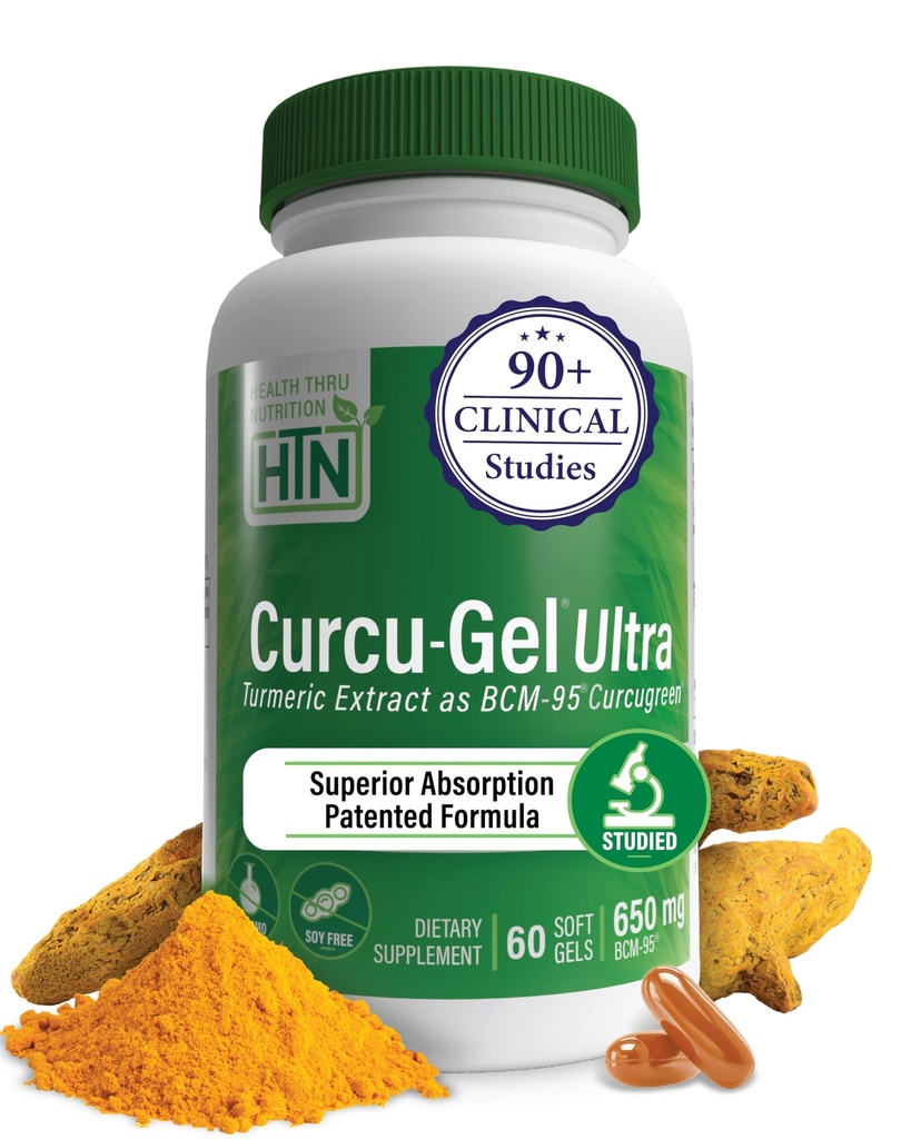 健康 营养 Curru-Gel 650mg BCM-95® Curcugreen Turmeric Curcumin| 高吸收 | 健康炎症反应 | 临床研究 | 第三方测试 | 非GMO(60包)