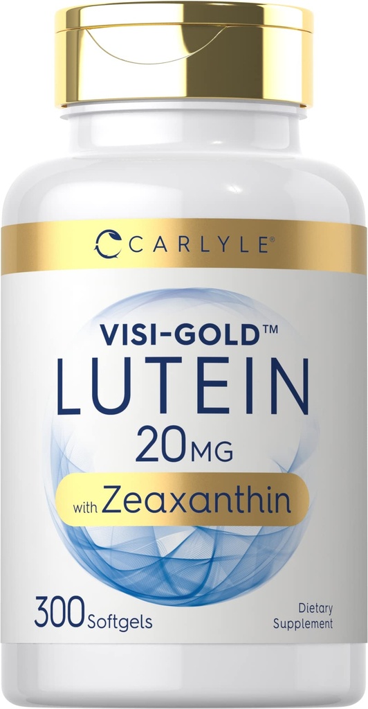 Carlyle Lutein and Zeaxanthin 20mg – 300 Softgels – 眼部健康维生素 – Non-GMO & Gluten 免费补充品