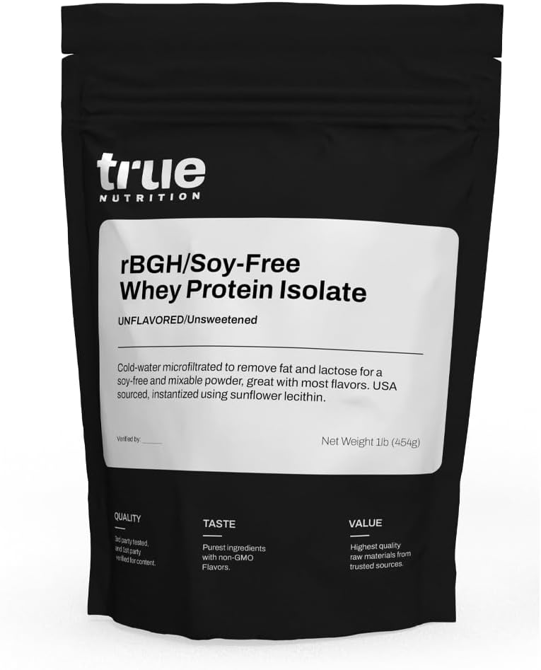 真营养 - rBGH/Soy Free Whey蛋白隔离[Molk] - 百分百草药 Whey蛋白粉配必需的氨基酸 - 无添加的荷尔蒙或抗生素(不味/不甜,1磅)