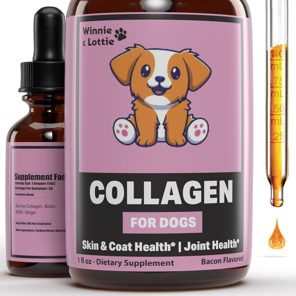 狗的Collagen – 狗的液体Collagen – 狗的皮肤和煤炭补充剂 狗的液体Collagen – 狗的液体Collagen – 狗的血滴 – 狗的血滴 – 狗的血滴 1 fl z - 培根 Flavor