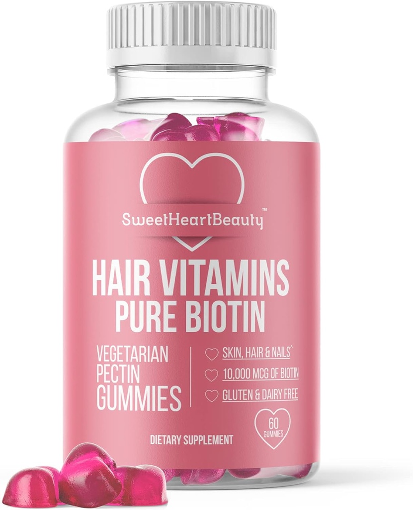 (原始内容存档于2018-05-25) (英语). Biotin 1000mcg Gummys by Sweetheart Beauty - Biotin Gummys for Hair Skins and Nails for Men & Kids - hair Vitamin Gummy - Vegan, Non-GMO, 60 Biotin Chewables for Beast hair growds (英语).
