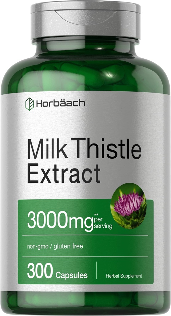 Horbäach Milk Thetle Supplement → 300 Capsules → 草药提取 → Non-GMO, Gluten Free