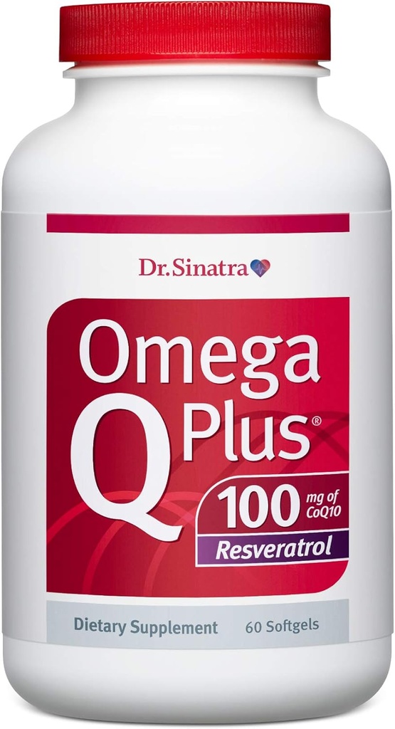 Sinatra Omega Q Plus 100 Resveratrol – Omega-3 补充支持心脏健康,并提供100毫克CoQ10和Resveratrol(60软胶)的抗氧化剂动力.