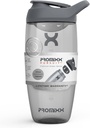 Promix 追逐蛋白质摇摆瓶(24 oz) – 寂静无声的无篮混音器,Leak-Proof Lid,BPA/BPS & Phthate-Free ECOZEN – 蛋白质摇摆,前和后工作滑动的易清摇摆杯
