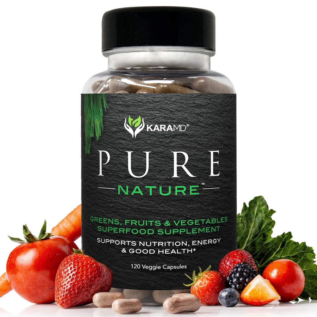 KARAMD Pure Nature QQ绿色,水果和蔬菜补充 QQ维生素,纤维和抗氧化剂 20种水果和蔬菜补充 能源与文摘 QQ Gluten Free & Vegan Friendly (30种服务)