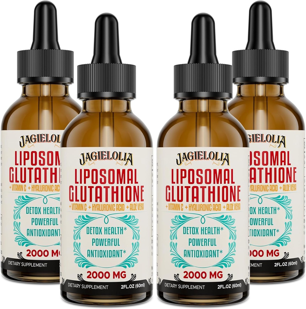 Liposomal Glutathione Liquid 2000MG – Antioxidant Detox Supplement for Women & Men, Aging Defense, Liver Function & Energy, with Hyaluronic Acid + Aloe Vera + Vitamin C, Natural & Vegan, 8 FL.OZ