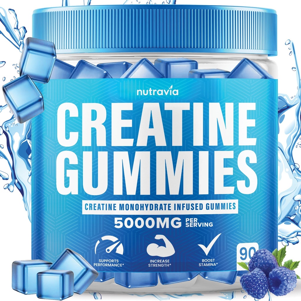Creatine Gummys 含有5g克的Creatine Monohidratada en Polvo(90古米) 男男女女单水合物、强力、耐力、肌肉即时化Creatine、微营养化CCL平衡型Creatina Monohidratada en Polvo(90古米)
