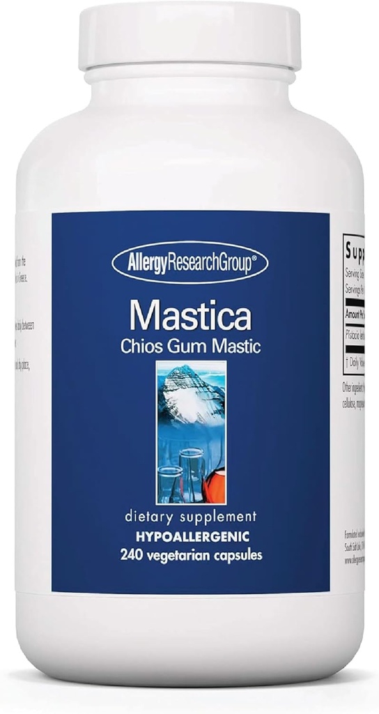 过敏性研究小组 Mastica - 塑料胶囊,成人消化健康补充剂,塑料耐药粉囊 胶囊支持 - 240个