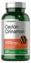 Horbäach Ceylon Cinnamon Capsules 40000mg 250 counter |  Non 非GMO, Gluten Free (英语).
