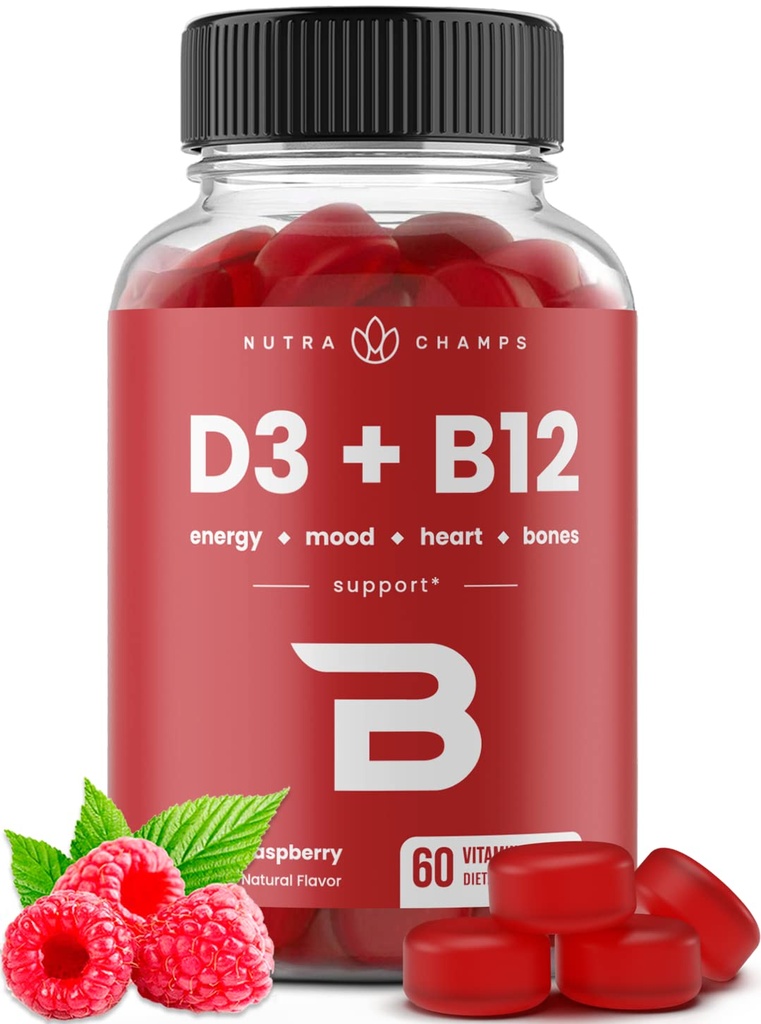 维生素D3和B12、成人和孩子的甲基B12、维生素D3和B9、维生素Flate、自然能源、Mood、代谢和焦点、Raspberry、60古米