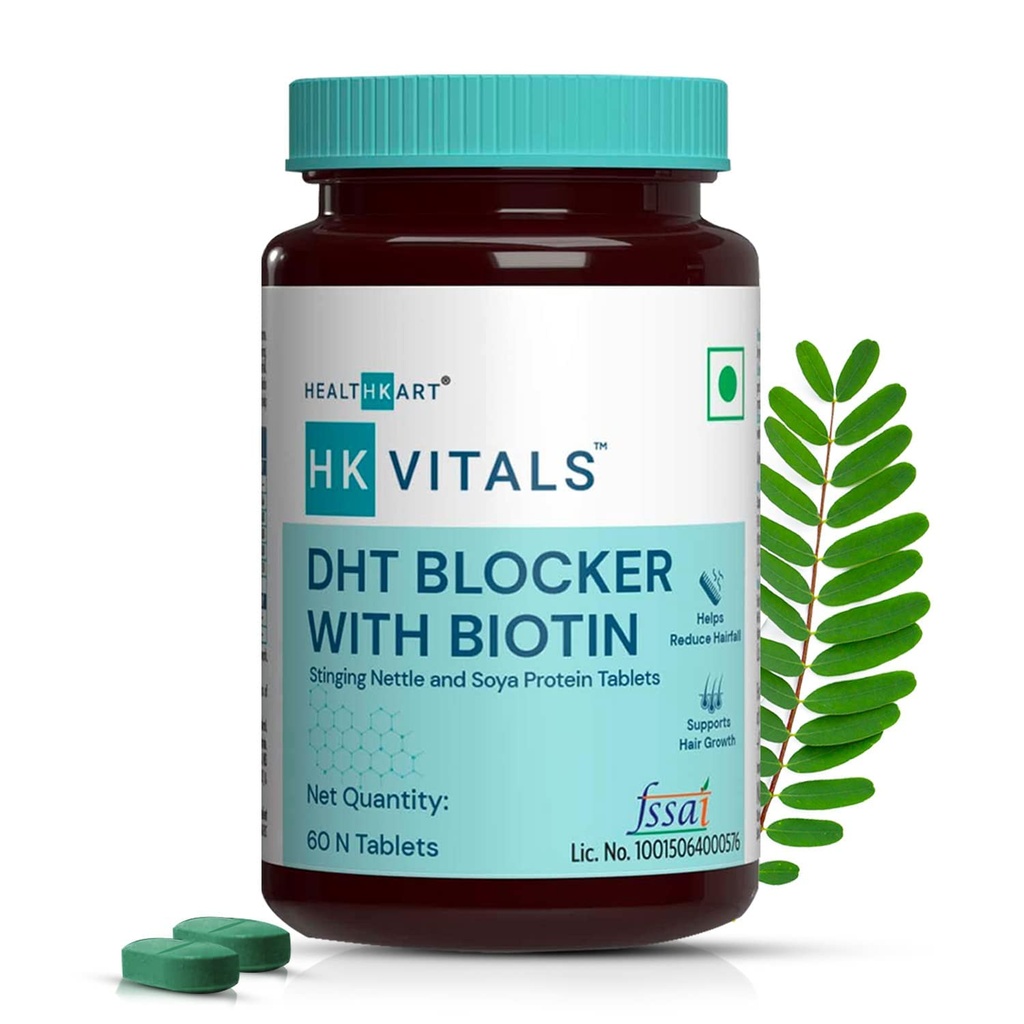HK Vitals DHT 与Biotin, Stinging Nettle 和 SOYA 蛋白质, 帮助减少毛发下降,刺激毛发生长, 60块板块