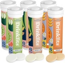 Drinklits 液压板 品种包 (6) Tube Bundle → Ginger-Lime + Lemon-Lime + Orange → 美味的天然火焰 → 0g 糖 → 电解质 运动饮料 → 6 Pack(60位服务员)