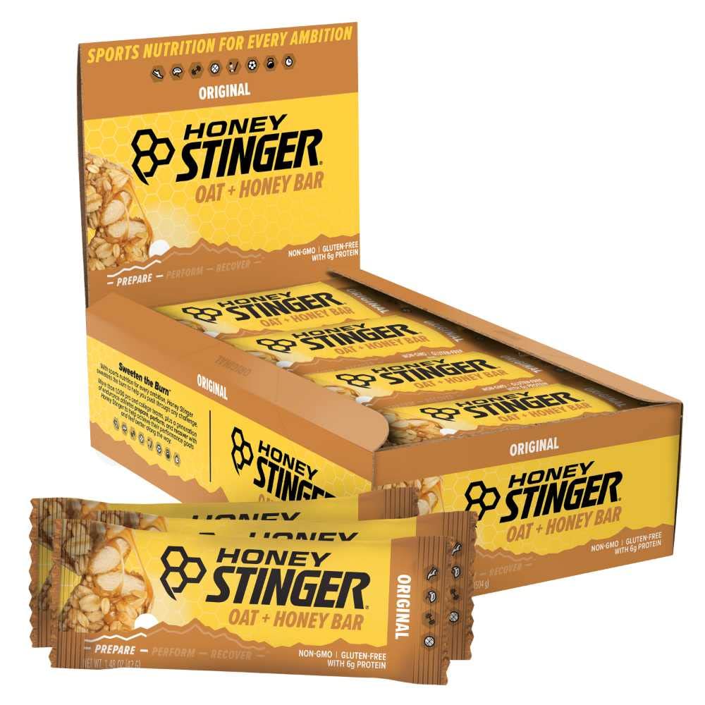 Honey Stinger Oat + Honey Bar, Original, Energy Packed Food to Prepare for Exercise, Endurance and Performance, Sports Nutrition Snack Bar, Pre-Workout, Protein, Gluten Free, Box of 12