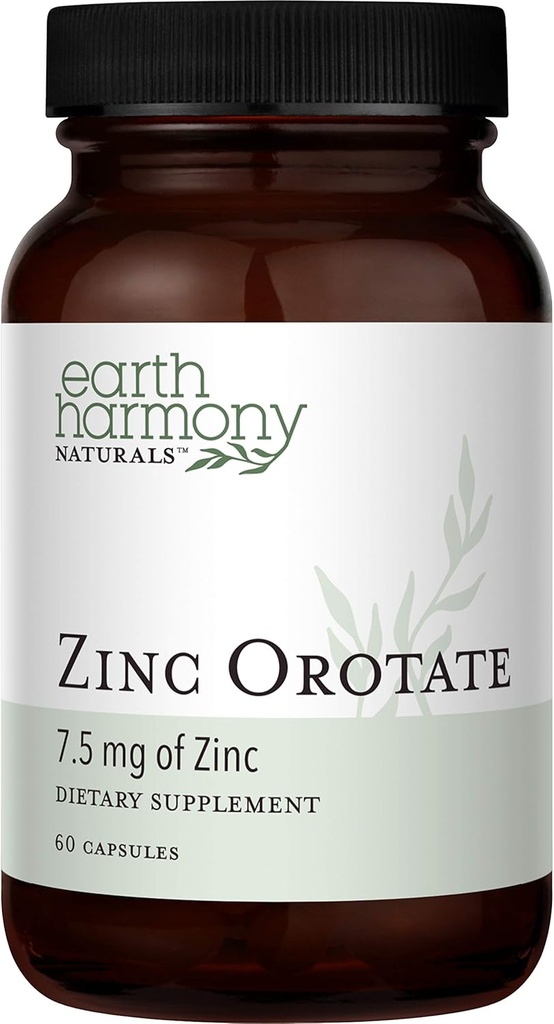 锌 Orotate 7.5mg Vegan 补充 - 强抗氧化物属性支持 免疫系统功能,能量和代谢 - 活体,骨骼,联合和心脏健康 - 非GMO和Gluten Free - 60 Capsules