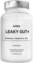 阿门·莱基·古特(Amen Leaky Gut) - 配有生物可用L Glutamine,锌,Turmeric,DGL 液态根 - 沼泽根 - 配生素和发酵先生素 - Vegan,非GMO - 90 Capsules