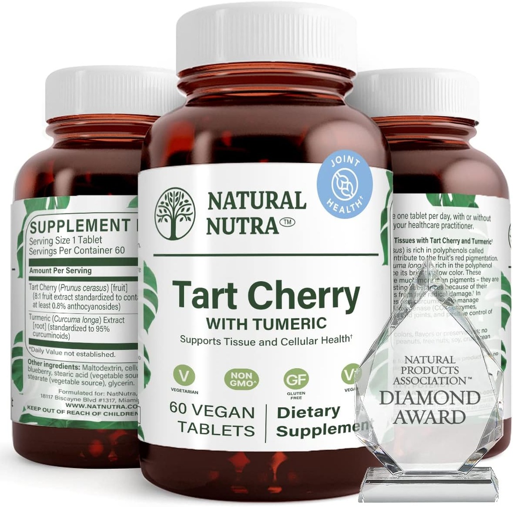 Natural Nut Tart Cherry 提取图尔克·库库敏,帮助减少肌肉疼痛,支持免疫系统,促进联合健康,提高睡眠质量,维冈,蔬菜,格鲁滕免费,60块