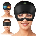 Migraine Relief Cap - 2 in 1 Soothing Headache Relief Cap 配有可切除眼罩 20% Extra Gel - Migraines的头痛帽子 - 冷冰头包装产品 压力、紧张、悬浮和毛绒眼